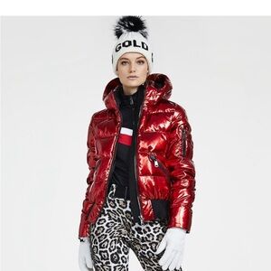 Goldbergh Red Metallic Waterproof Down Winter Ski Jacket 6